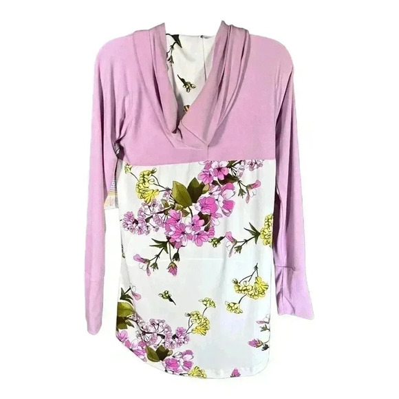 LuLaRoe Amber Hoodie Hooded Sweatshirt Pullover Lavender Multi S Kangaroo Pocket - Picture 3 of 4